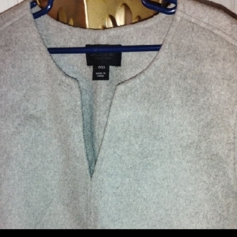 J. Crew Double Faced Cashmere Light Gray Short Sleeve Sweater - Picture 2 of 6